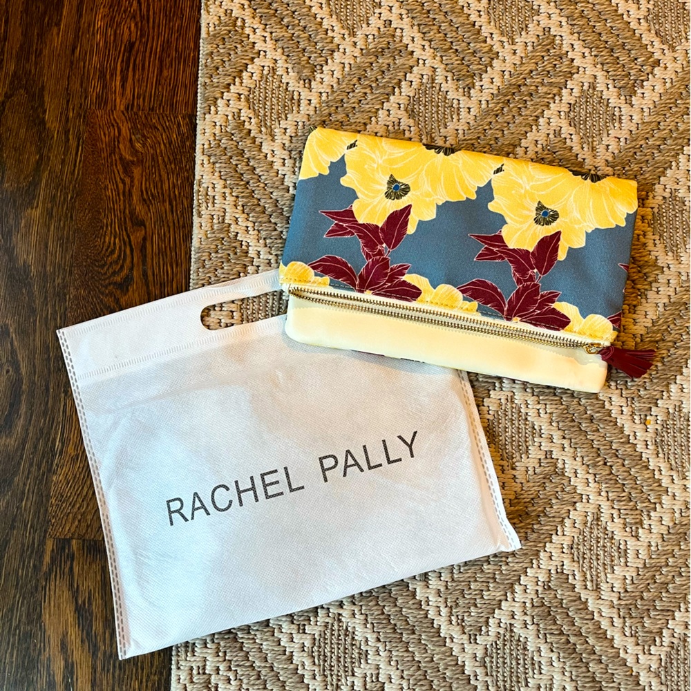 Rachel Pally clutch with flowers ivory yellow blue burgundy